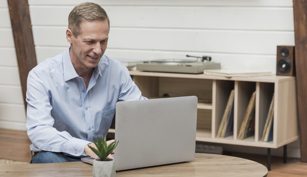 Man Setting Up A Website